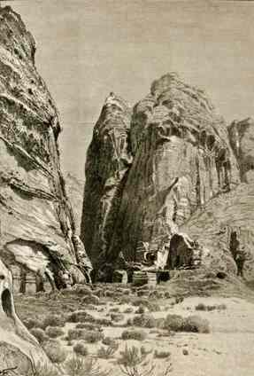 Petra: Cliffs of the Sik, by Harry Fenn, 1881